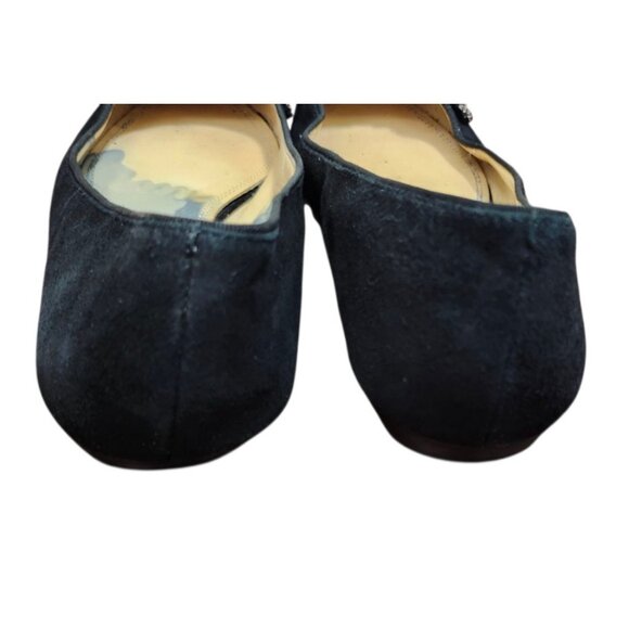 Tory Burch Black Sliver Rhinestone Bow Flats Women Size 8.5 M - Picture 10 of 15